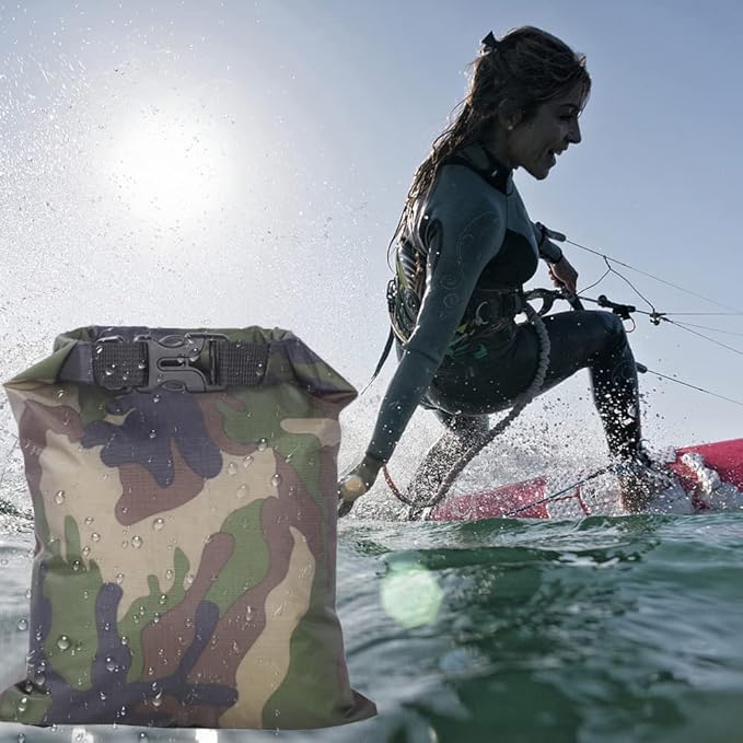 Pimoys 6 Pack Waterproof Dry Sacks, Lightweight Outdoor Dry Bags Ultimate Dry Bags for Kayaking Rafting Camping (8L, 5L, 3.5L, 3L, 2.5L, 1.5L)