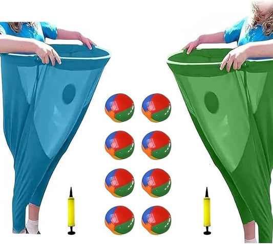 Granny Pants Yard Game, Oversized Giant Stretchy Pants Outdoor Game with Inflatable Ball & Bicycle Pump, for Birthdays, BBQs, Beach and Backyard Games