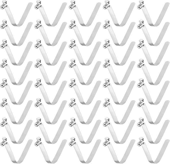 HARFINGTON Single Button Kayak Paddle Snap Spring Clip Spring Steel V-Shaped Hollow Lift Telescopic Locking Tube Pole Clips for Tent Camping