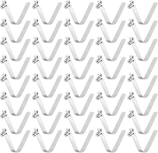 HARFINGTON Single Button Kayak Paddle Snap Spring Clip Spring Steel V-Shaped Hollow Lift Telescopic Locking Tube Pole Clips for Tent Camping