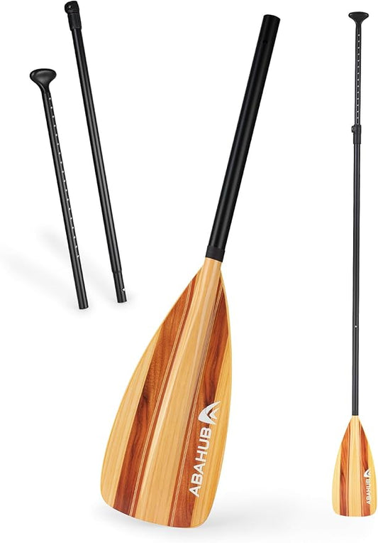Abahub SUP Paddle - 3 Piece Adjustable Paddles - Lightweight Stand-up Paddle Oars for Paddleboard, Adjustable Aluminum Alloy Shaft 68" - 84", Black/Blue/Green/Orange/Red/Yellow Plastic Nylon Blade