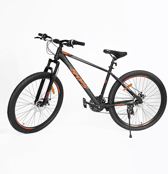 Men’s 27.5 Inch Mountain Bike, Adult Bike with 21-Speed Twist Shifters, Dual Disc Brakes, Front Suspension Hardtail, Easy Assembly