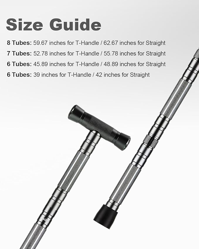 aiGear 5/6/7/8 Tube Adjustable Walking Hiking Stick, Upgraded Adjustable Hiking Staff with Outdoor Gear Trekking Poles for Outdoor Adventures