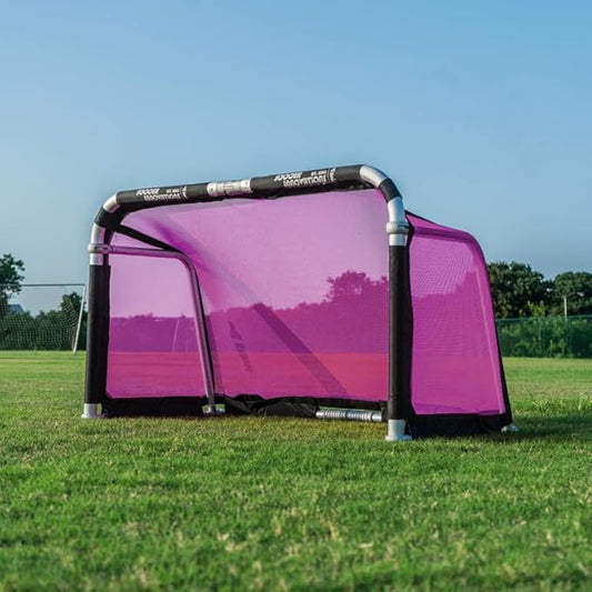 Soccer Innovations QuickFold™ Portable Aluminum Goal (4x2.5), Competition Soccer, Backyard Goal for Practice, Collapsible for Easy Storage, Mini Net