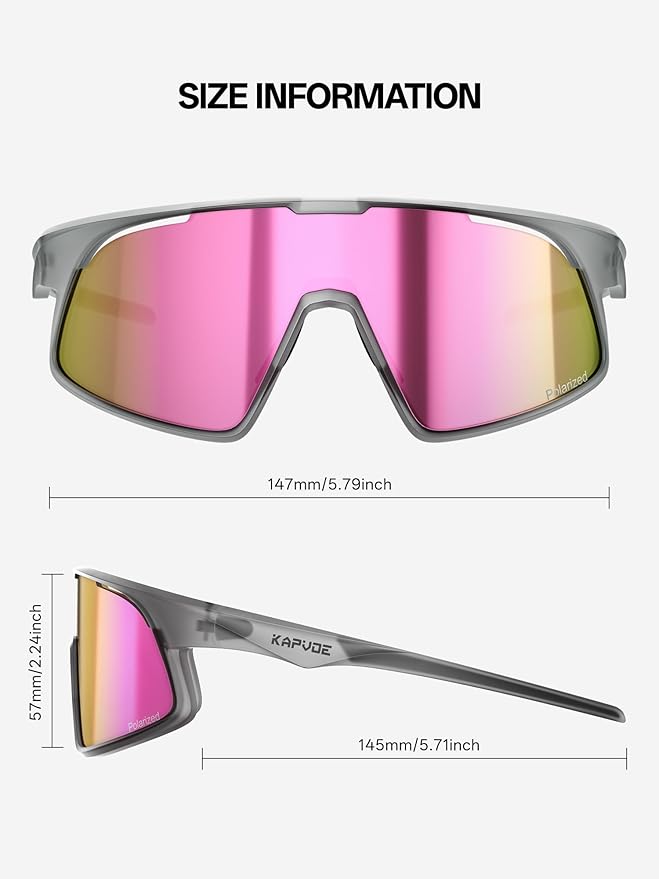 KAPVOE Polarized Cycling Glasses Men Women Sports Sunglasses for Mountain Bike Running Fishing Baseball K383