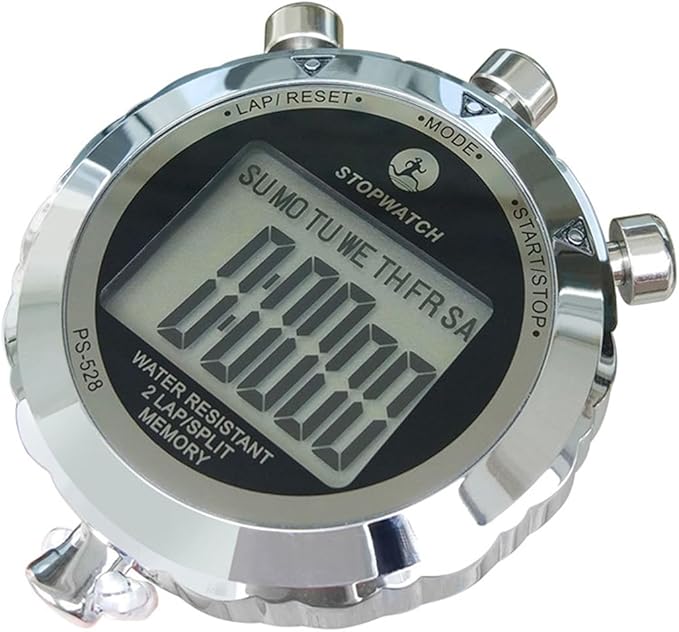 Stopwatch, Metal Stop Watch for Sports 10/100/400 Laps, Stopwatches Timer for Coach Sports Running with 0.01second & 0.001second Timing, Conutdown, Alarm