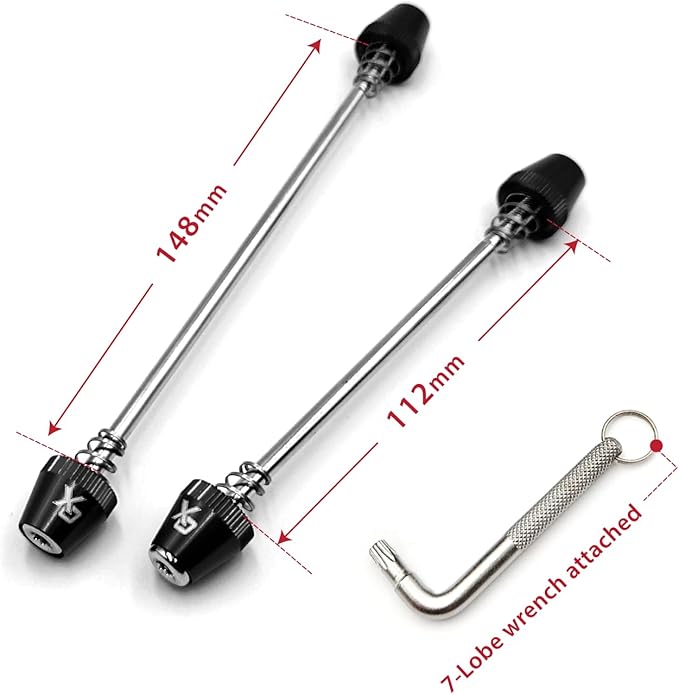 ONIPAX Bike Anti-Theft Locking Skewer 7 Lobe Bicycle Wheel Hub Secure