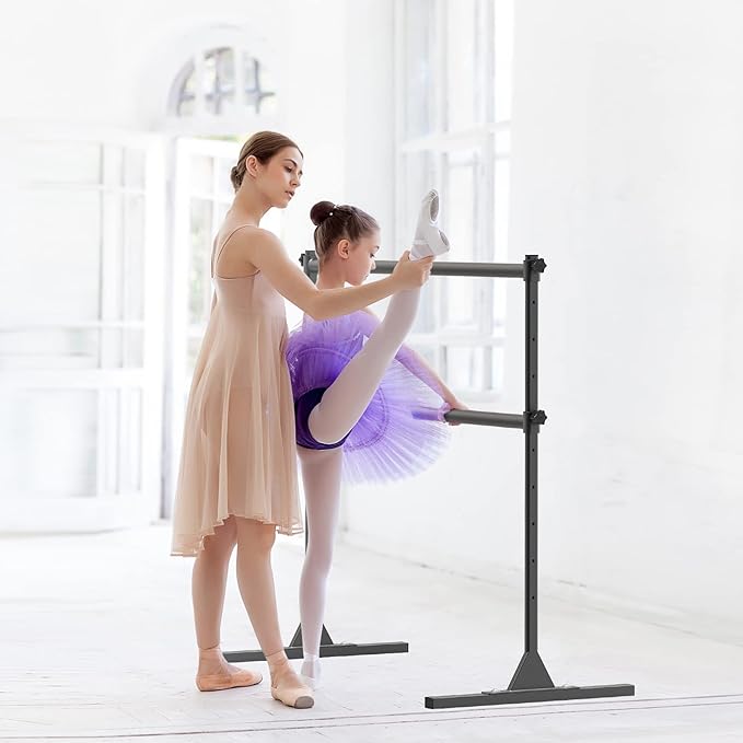 SELEWARE Height Adjustable Ballet Barre Freestanding Ballet Bar Heavy Duty Dance Bar Support Barre Movements Body Stretch Pull-ups, Sturdy Construction Never Fall Apart, Anti-Slip