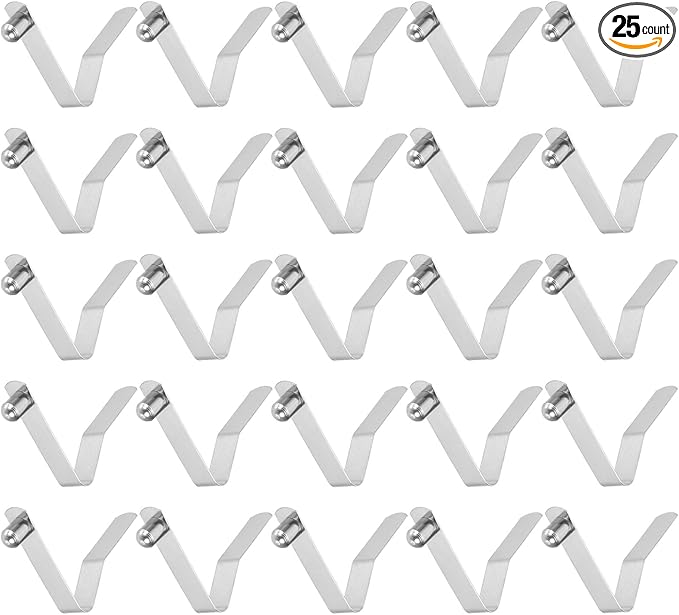 HARFINGTON Single Button Kayak Paddle Snap Spring Clip Spring Steel V Shaped Solid Lift Telescopic Locking Tube Pole Clips for Umbrella Camping