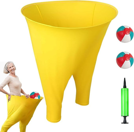 Granny Pants Yard Game Sets, 2025 New Giant Outdoor Party Game with 2 Bouncy Balls and 1 Pump for Family Reunion Games, Backyard Gatherings & Team Games