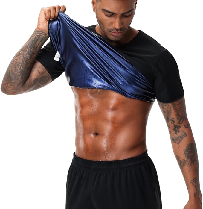 Sauna Sweat Suit Weight Loss Shapewear Top Weighted Shirt Sauna Vest Workout Exercise Gym Short Sleeves Men Women