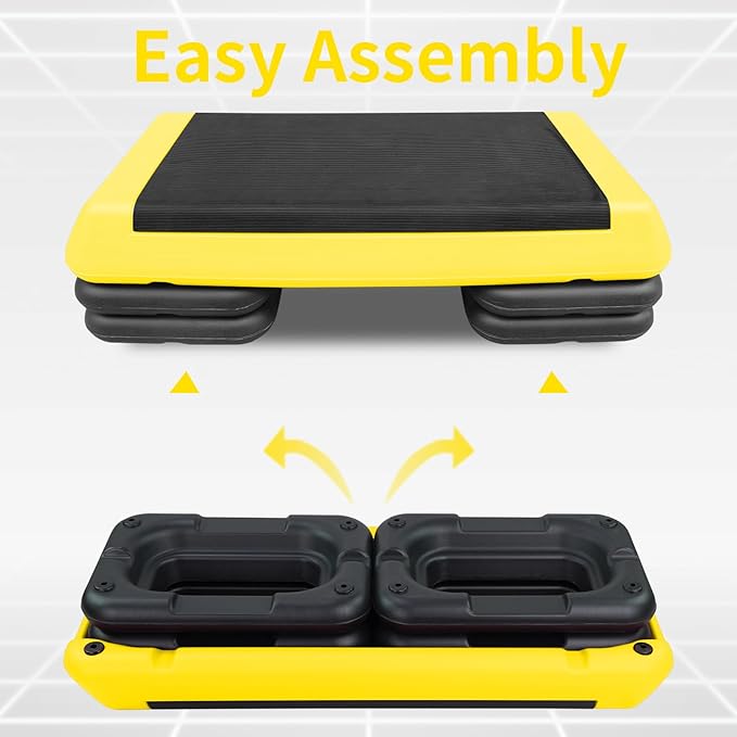 Exercise Workout Aerobic Step Platform Trainer, 28.5" Aerobic Stepper with 4"-6"-8" Adjustable Height Risers