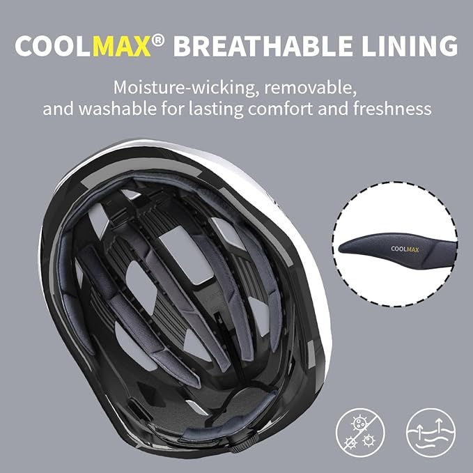 Bike Helmet for Adult Men & Women, Lightweight Bicycle Helmet, Adjustable Strap with Magnetic Buckle, Cycling Helmet for Mountain & Road Bike