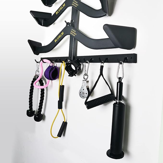 Lat Pull Down Bar Gym Accessory Rack, Lat Pulldown Attachments Cable Attachment Storage Rack for Mag Grip - Home Gym Fitness Heavy Duty A-Frame Stand