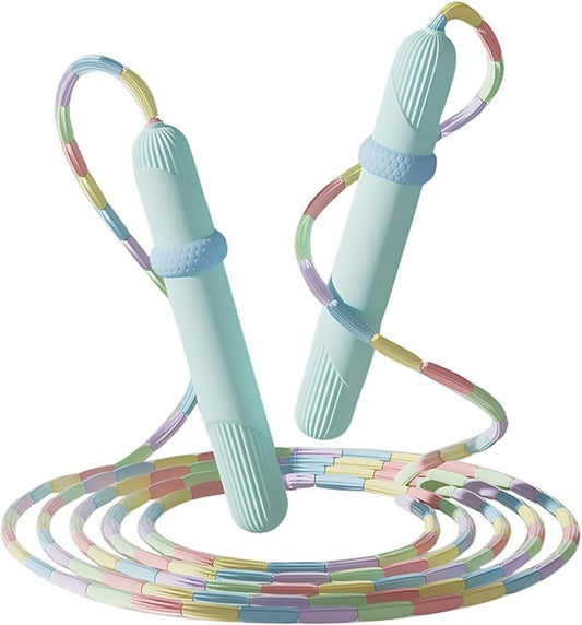 Beaded Jump Rope 1 Pack/2 Pack, ACEONE Segmented Skipping Rope for Kids Adults, Adjustable Tangle-Free Toddler Jumping Rope for Fitness Exercise Training