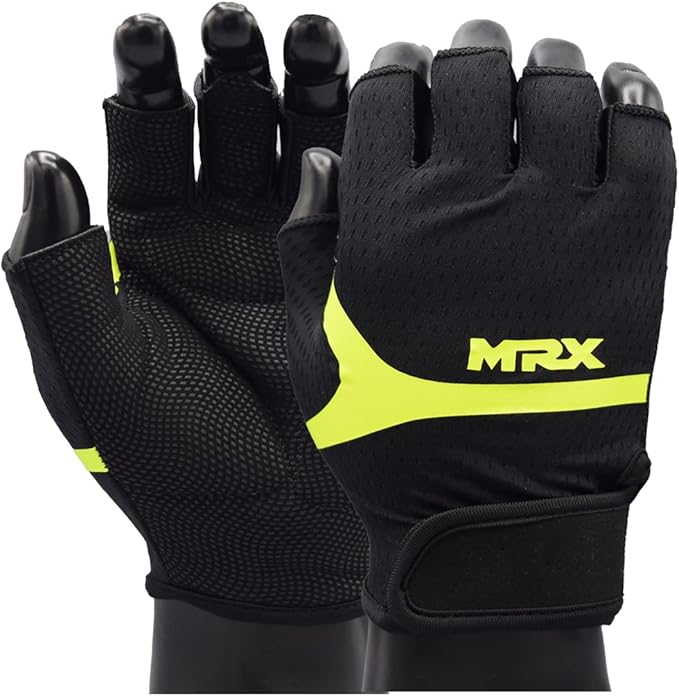 MRX Weight Lifting Gloves for Women Breathable Workout Gloves Anti Slip Padded Shock-Absorbing Extra Grip Palm Protection Half Finger Exercise Gloves for Gym, Cycling, Training, Weightlifting