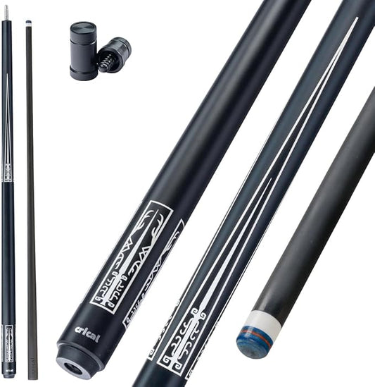 CRICAL Carbon Fiber Pool Cue Stick 58" Billiard Cue Sticks Professional Low Deflection Pool Sticks with 3/8 * 8 Pin Joint and 12.5mm Tip