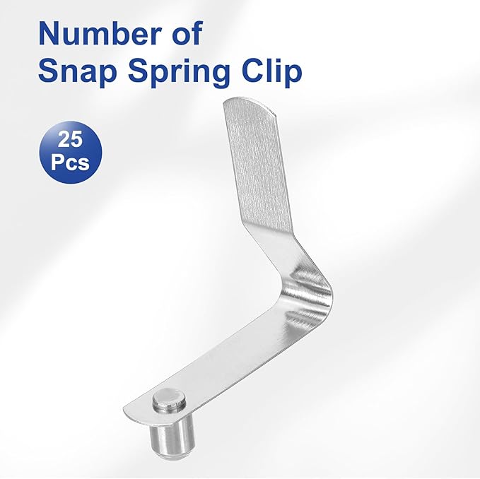 HARFINGTON Single Button Kayak Paddle Snap Spring Clip Spring Steel V Shaped Solid Lift Telescopic Locking Tube Pole Clips for Umbrella Camping