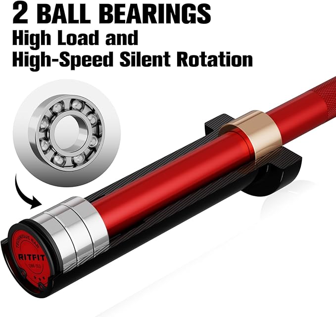 RitFit Barbell Weight Set - 4/6FT Olympic Barbell with Weight Plates (55-275LB Total) - Weightlifting Equipment for Squats, Curls, Deadlifts, Presses, Hip Thrusts