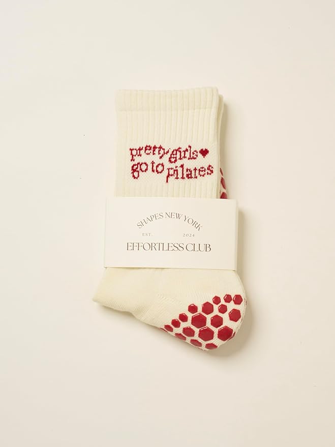 Crew Half Calf Grip Socks, Cutest Fruits Pilates Socks, Ruffle socks, Non-Slip, Barre Yoga Fitness