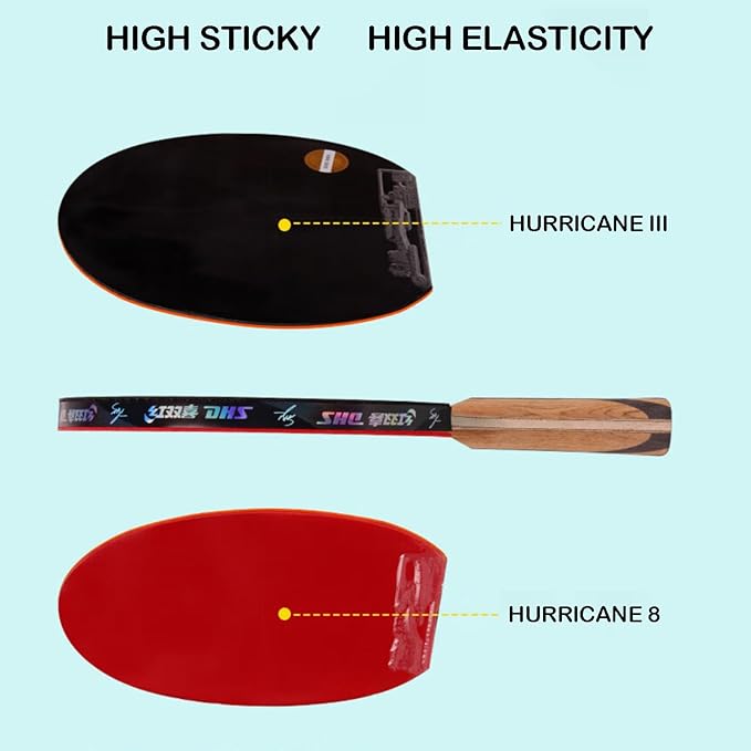 7002 Professional Ping Pong Paddles Carbon Fiber Table Tennis Rackets with 5 Wood 2 Aryslate Carbon Blade