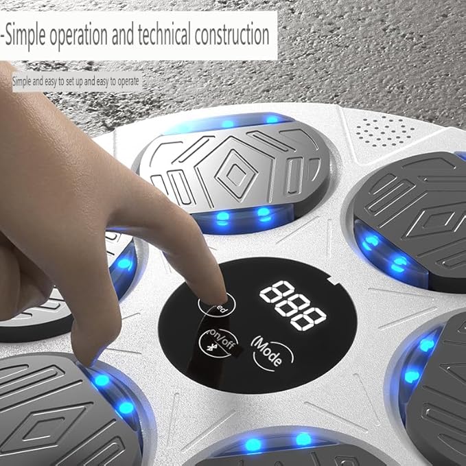 Music Boxing Machine with Two Pairs of Gloves, Upgraded Smart Bluetooth Music Boxing Parent-Child Games, Stress Relief Wall-Mounted Exercise Equipment for Home