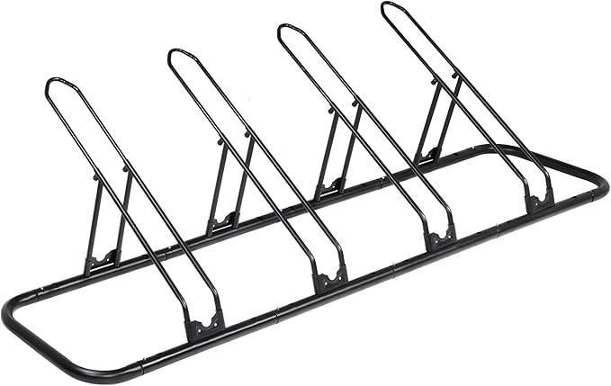 CyclingDeal Bike Rack Floor Parking Bike Stand for up to 6 Bicycles | Indoor, Home & Garage Storage Rack | Stable & Secure Bicycle Stand w/Tire Grooves Up to 29", Holding Plates & Custom Spacing