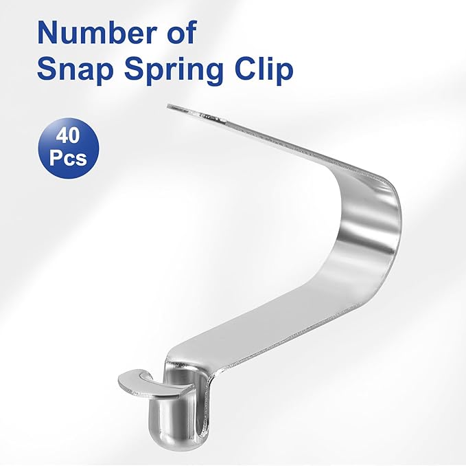 HARFINGTON Single Button Kayak Paddle Snap Spring Clip Spring Steel V-Shaped Hollow Lift Telescopic Locking Tube Pole Clips for Tent Camping