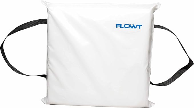 Flowt Boat Seat Cushion and Throw Cushion for Boat Safety – USCG Approved Type IV, Life Cushion for Boat, Durable, Comfortable Boat Seat Cushions for Kayaks, Paddle Board, Canoe and Boating - White