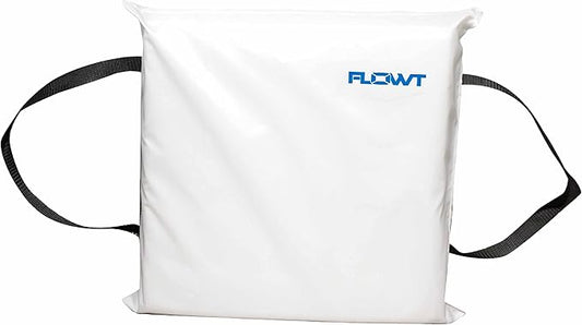 Flowt Boat Seat Cushion and Throw Cushion for Boat Safety – USCG Approved Type IV, Life Cushion for Boat, Durable, Comfortable Boat Seat Cushions for Kayaks, Paddle Board, Canoe and Boating - White