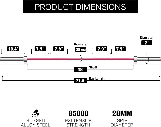 RitFit Barbell Weight Set - 4/6FT Olympic Barbell with Weight Plates (55-275LB Total) - Weightlifting Equipment for Squats, Curls, Deadlifts, Presses, Hip Thrusts