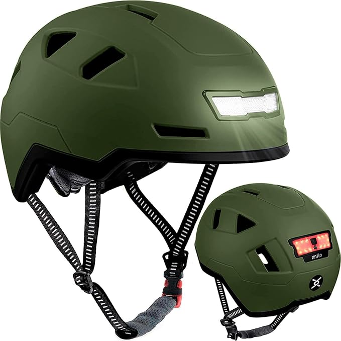 Bike Helmet with LED Lights - Urban Bicycle Helmet for Adults, Men & Women - CPSC & NTA-8776 Dual Certified - Class 3 E-Bikes, Scooters, Onewheel, Commuter, Mountain