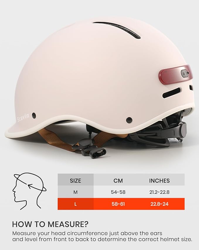 Bike Helmet for Adult: Bicyle Helmet with EPS Foam Interior for Men & Women, Adjustable Cycling Helmet with LED Light Safety Certified for Commuting