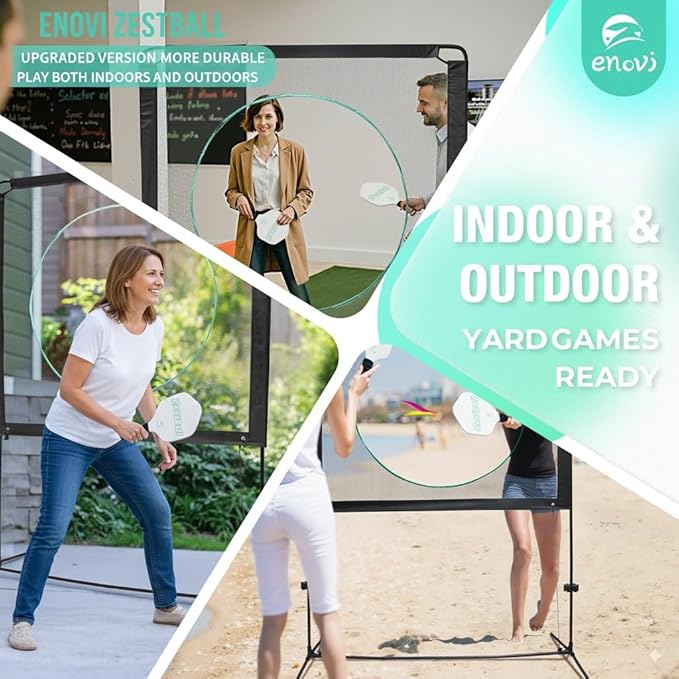 Zestball for Yard Games, Outdoor Games, Multifunctional as Pickleball Paddles and Badminton Set