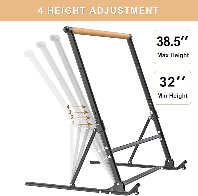 Height Adjustable Ballet Barre, Heavy Duty Freestanding Dance Bar, Anti-Slip Sturdy for Kids & Adults, Ideal for Home, Ballet, Fitness, Yoga