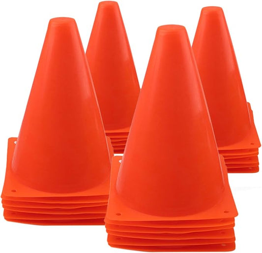 7 Inch Plastic Traffic Cones Sport Training Agility Marker Cone for Soccer, Skating, Football, Basketball, Indoor and Outdoor Games