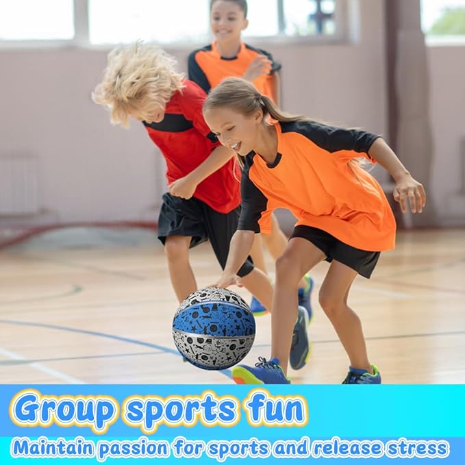 Dilabnba 9" Large Basketball Toy for Kids Adults, Mini Basketball for Outdoor Hoops, Anti-Slip Textured Grip, Pool Ball for Swimming Pool Hoops, Beach Balls Sand Toy for Indoor Yard (Size 6 Blue)