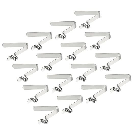 PATIKIL 7x6mm Kayak Paddle Snaps, 16 Pack Tent Pole Clips Steel V Shaped Single Pin Push Button Spring Clips Lock Tube Pole Clips for Camping Awning