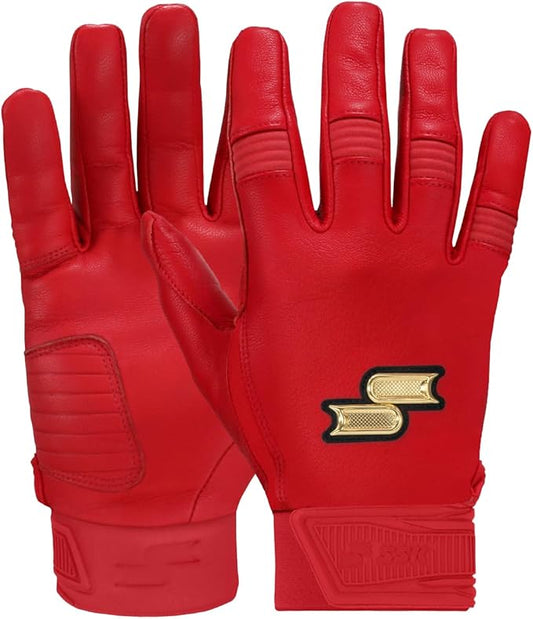 SSK Showcase Youth Baseball Batting Gloves - Durable Full Cabretta Leather Glove - 8 Colors