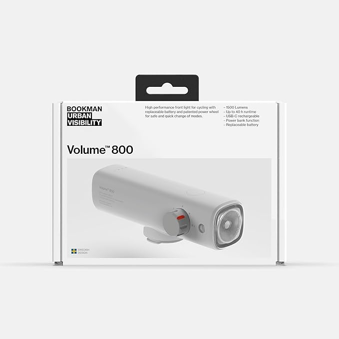 Bookman Volume 800 Rechargeable Bicycle Front Light with Replaceable Battery