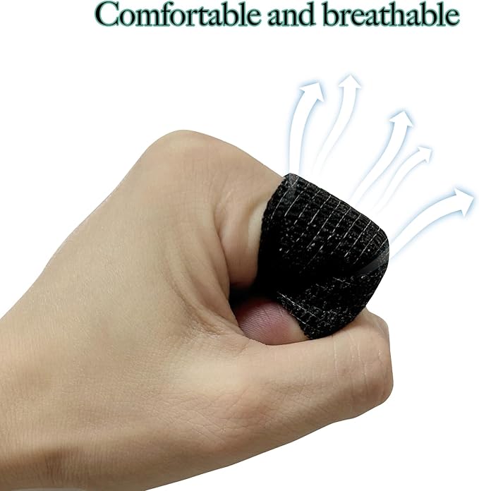 100 Rolls Self Adhesive Bandage Wrap 2 inch Cohesive Bandage Wrap Stretch Bandages Wraps Tape Black Elastic Self-Adherent Tape for Wrist Ankle Sports Swelling Sprains