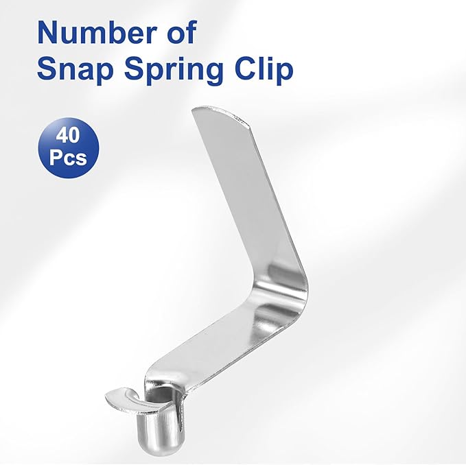 HARFINGTON Single Button Kayak Paddle Snap Spring Clip Spring Steel V-Shaped Hollow Lift Telescopic Locking Tube Pole Clips for Tent Camping