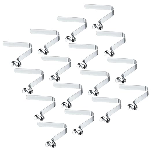 PATIKIL 9x8mm Kayak Paddle Snaps, 16 Pack Tent Pole Clips Steel V Shaped Single Pin Push Button Spring Clips Lock Tube Pole Clips for Camping Awning