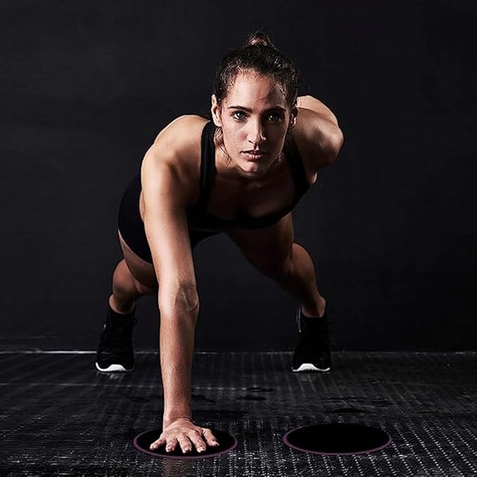 Core Sliders for Working Out Core Sliding Discs Exercise Glider Discs Dual Sided Exercise Discs Fitness Equipment for Women Men Teens Abs and Core Home Travel Exercise Sliders 2 Pack Red and Purple