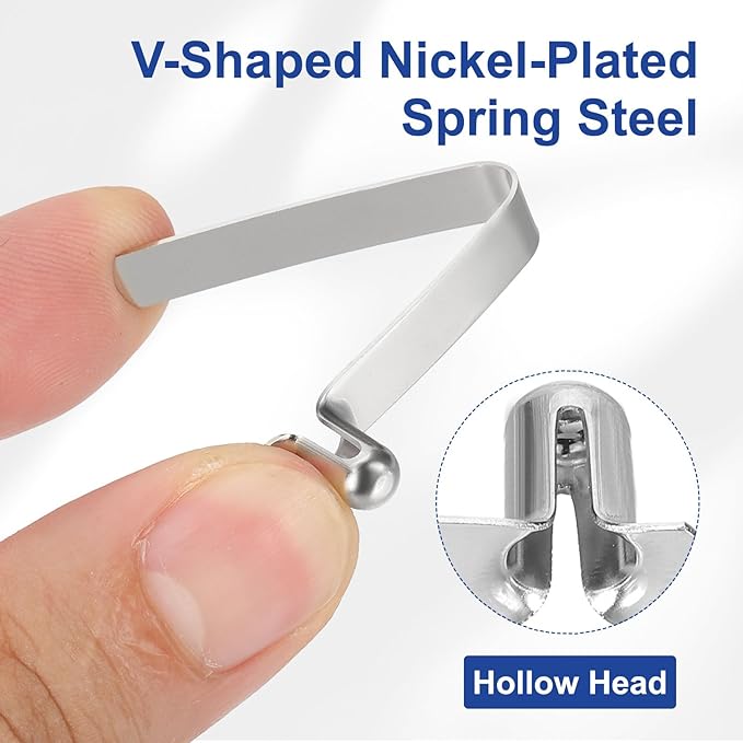 HARFINGTON Single Button Kayak Paddle Snap Spring Clip Spring Steel V-Shaped Hollow Lift Telescopic Locking Tube Pole Clips for Tent Umbrella Camping