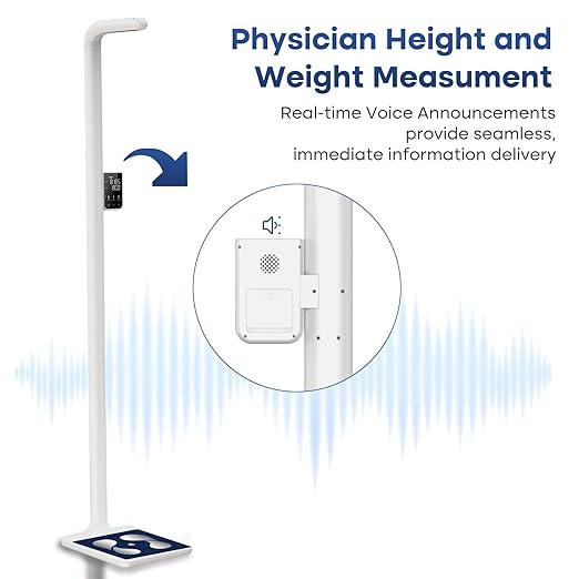 GE Digital Physician Scale BMI: Ultrasonic Electronic Height and Weight Scale 76” Height Measuring Device Accurate Body Weight 485 lb/220 kg Capacity