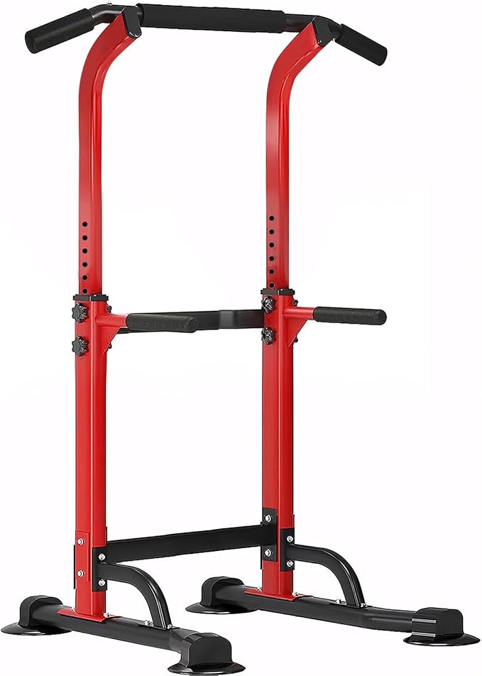 SogesPower Power Tower Dip Station Pull Up Bar for Home Gym Adjustable Height Strength Training Workout Equipment,Pull Up Bar Station