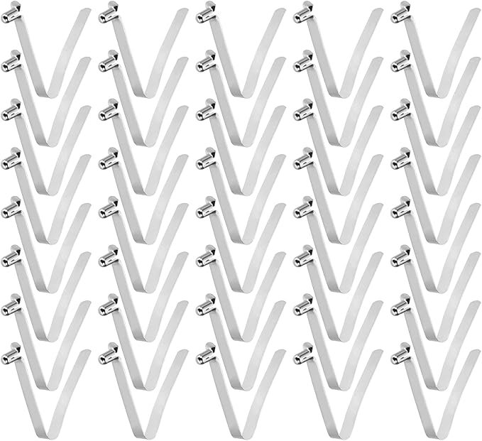 HARFINGTON Single Button Kayak Paddle Snap Spring Clip Spring Steel V-Shaped Hollow Lift Telescopic Locking Tube Pole Clips for Tent Camping