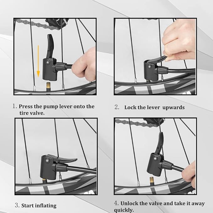 MOHEGIA Bike Floor Pump with Gauge: Air Bicycle Pump with High Pressure 160 PSI,Fits Schrader and Presta Valve -Inflator with Ball Pump Needles for MTB Road Bike, Ball, Balloon, Inflatables