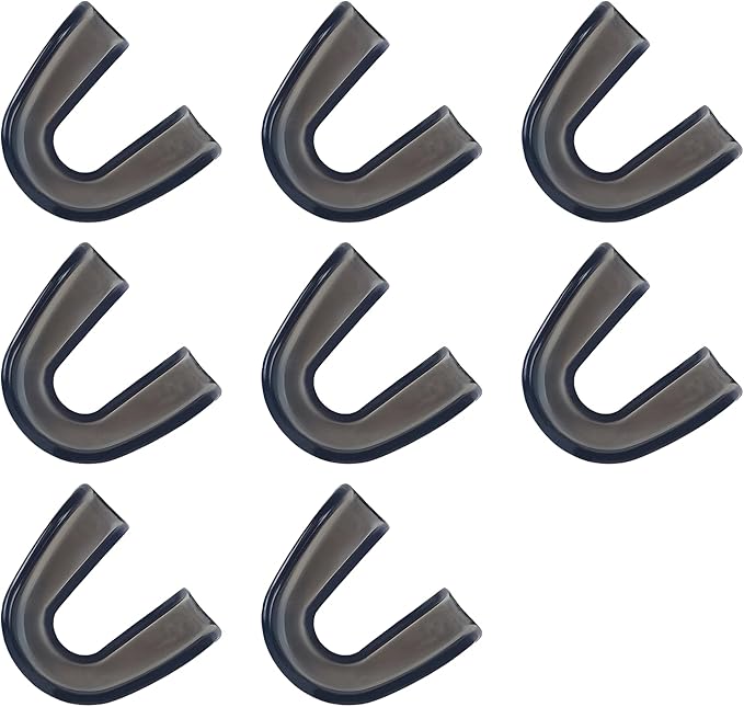 8 Pcs Sports Mouth Guards Adults and Junior Sports - Black Mouth Pieces Tooth Protector for Boxing Basketball Football Mouth Guard for Braces